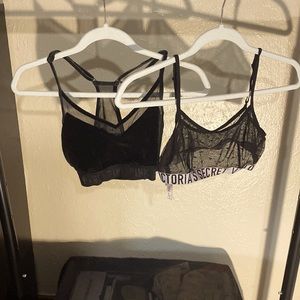 PINK AND VICTORIA’S SECRET - TWO SET BLACK BRAS